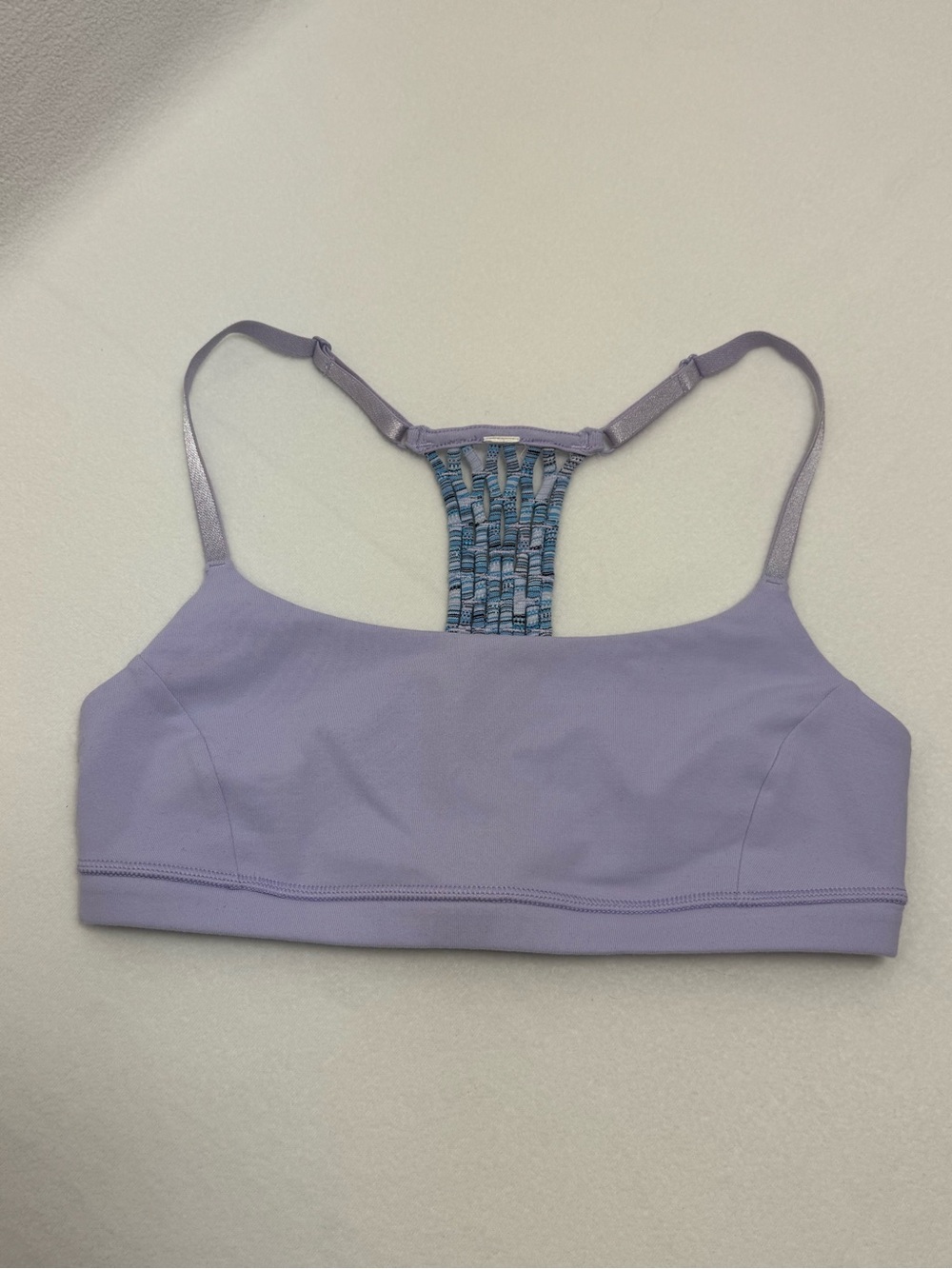 Lululemon Athletica Lilac Bralette with Patterned Racerback Size 6